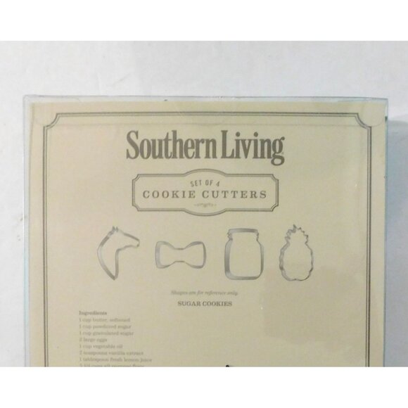 Southern Living Cookie Cutter Set Stainless Steel Horse Pineapple Bowtie Jar NEW - Picture 5 of 5